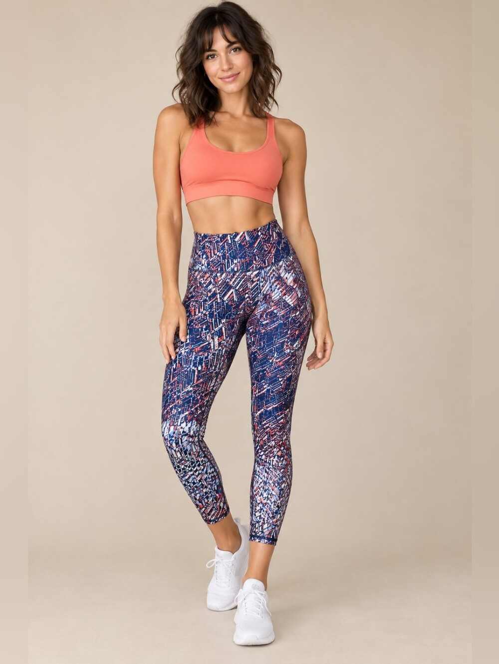 Fabletics High-waisted Printed Powerhold 7/8 Leggings Size Small